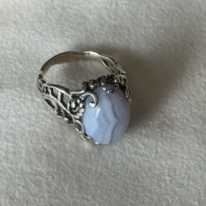 92.5 Blue Lace Agate Ring